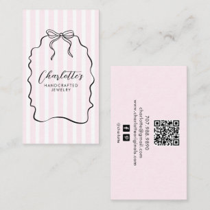 Visita Tarjeta de presentación de diseñador de joyas rosa