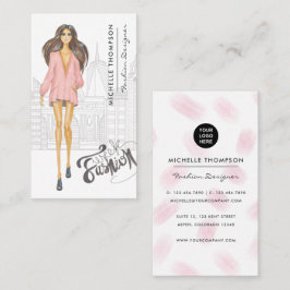 Visita Tarjeta de presentación de diseñadora de moda feme