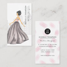Tarjeta de presentación de diseñadora de moda feme