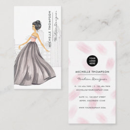 Visita Tarjeta de presentación de diseñadora de moda feme