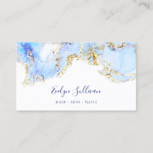 tarjeta de presentación de diseño de mármol azul