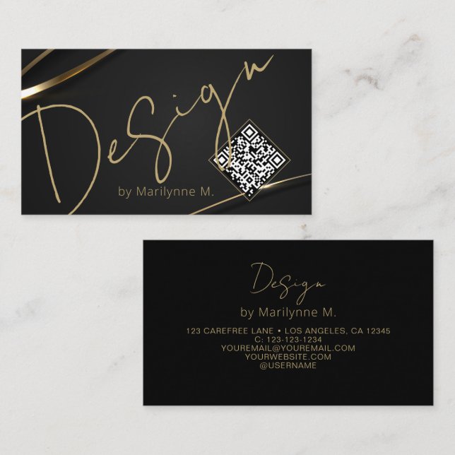 Visita Tarjeta de presentación de diseño de Moda moderna  (Anverso / Reverso)