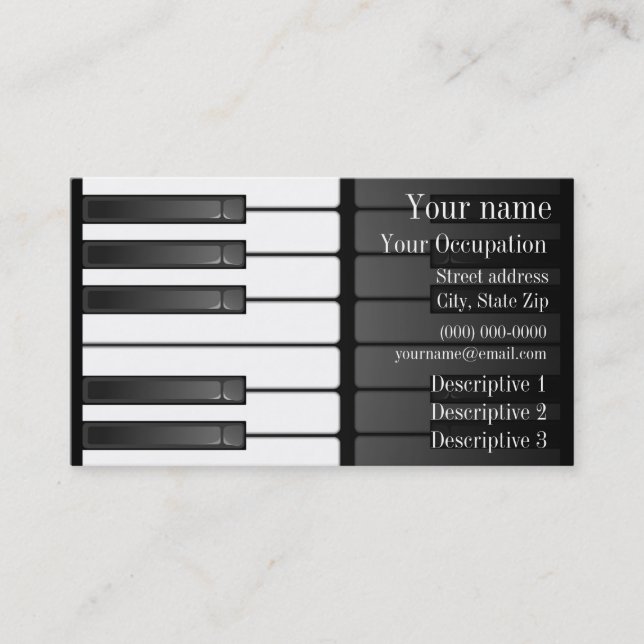 Visita Tarjeta de presentación de diseño de teclado blanc (Anverso)