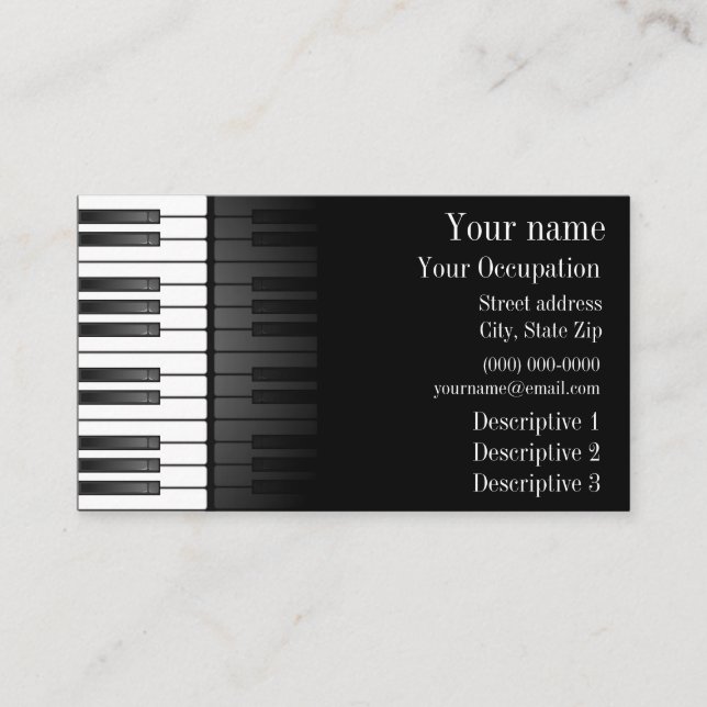 Visita Tarjeta de presentación de diseño de teclado blanc (Anverso)