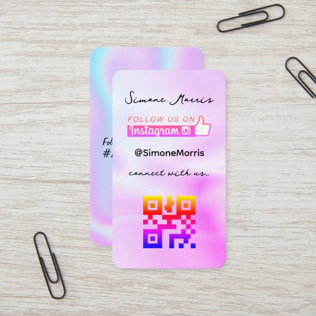 Visita Tarjeta de presentación de diseño holográfico (Anverso/Reverso In Situ)