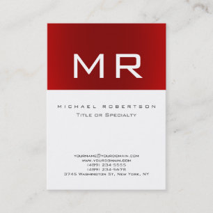 Visita Tarjeta de presentación de diseño Monograma Rojo T