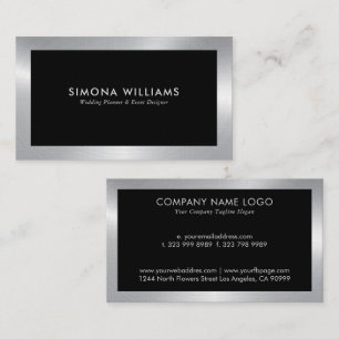 Visita Tarjeta de presentación de diseño simple negro y p