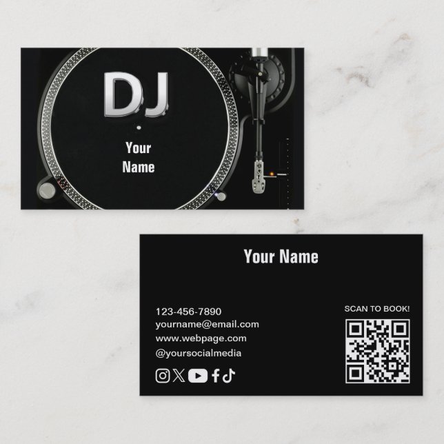 Visita Tarjeta de presentación de DJ (Anverso / Reverso)