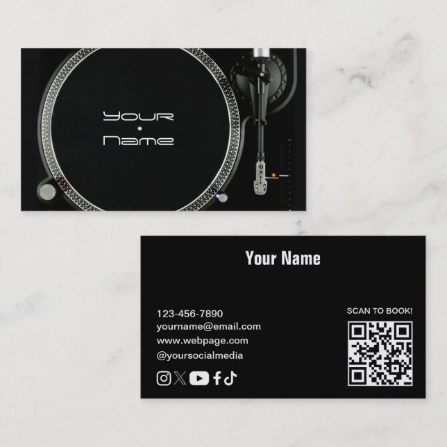 Visita Tarjeta de presentación de DJ (Anverso / Reverso)