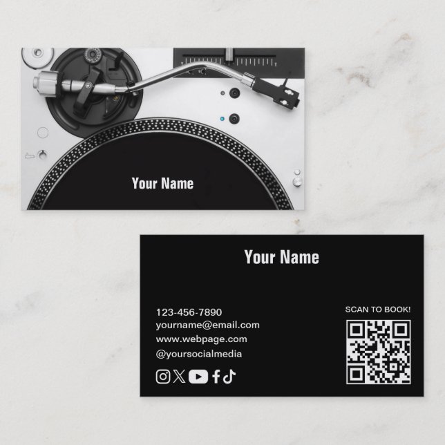 Visita Tarjeta de presentación de DJ (Anverso / Reverso)