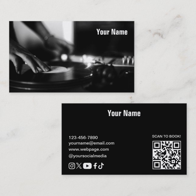 Visita Tarjeta de presentación de DJ (Anverso / Reverso)