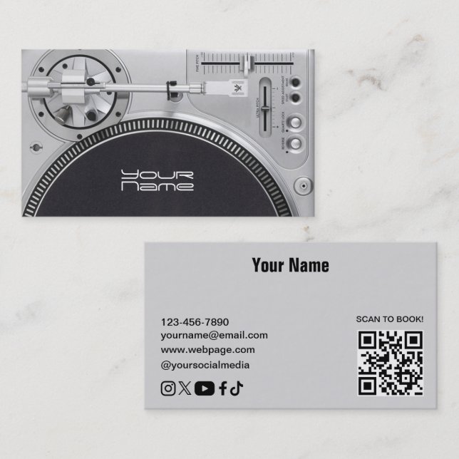 Visita Tarjeta de presentación de DJ (Anverso / Reverso)