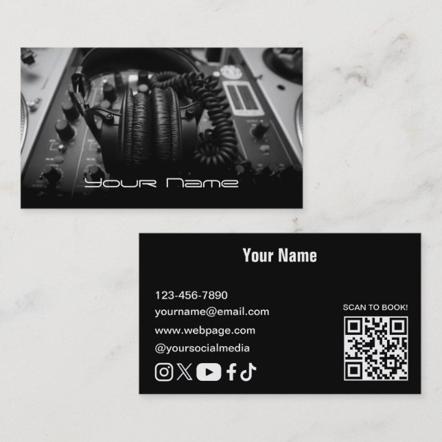 Visita Tarjeta de presentación de DJ (Anverso / Reverso)
