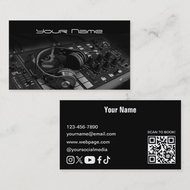 Visita Tarjeta de presentación de DJ (Anverso / Reverso)