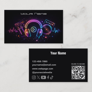 Visita Tarjeta de presentación de DJ Neon Moderna