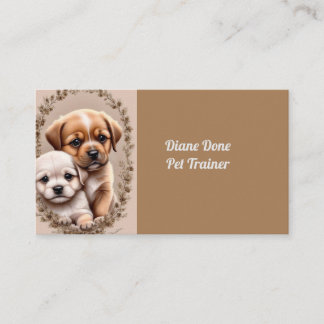 Visita Tarjeta de presentación de dos cachorros adorables