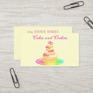 Visita Tarjeta de presentación de dulces pasteles rosa de