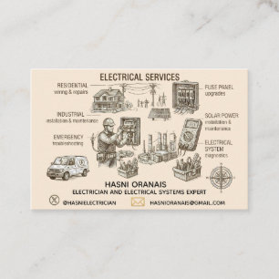 Visita Tarjeta de presentación de electricista con estilo