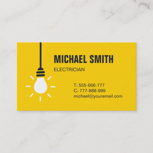 Visita Tarjeta de presentación de electricista con icono  (Anverso)