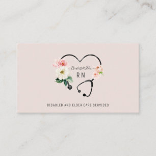 Visita Tarjeta de presentación de enfermería Floral Steth