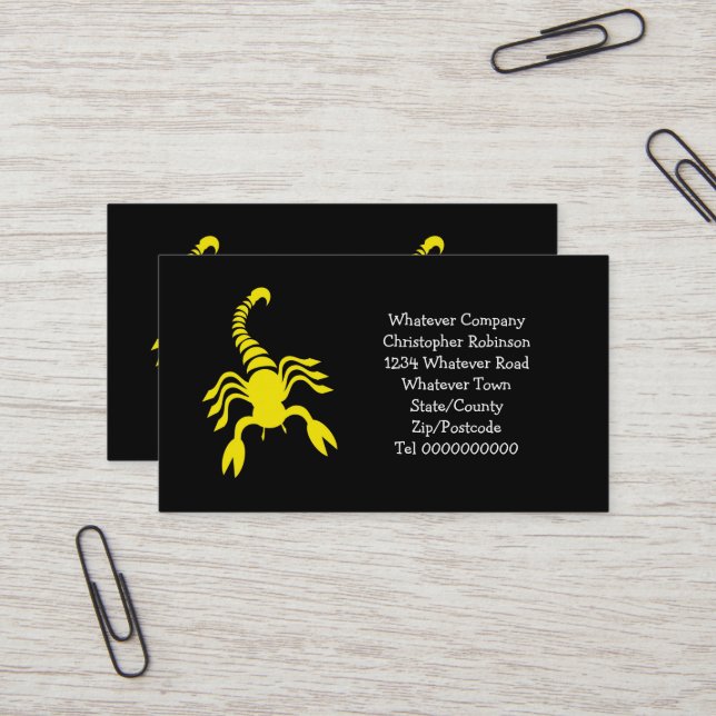 Visita Tarjeta de presentación de Escorpión Amarillo (Anverso/Reverso In Situ)