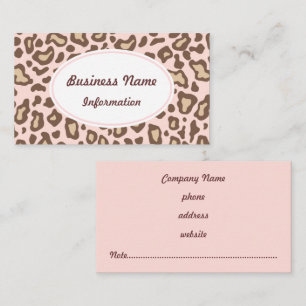 Visita Tarjeta de presentación de estampado animal rosa s