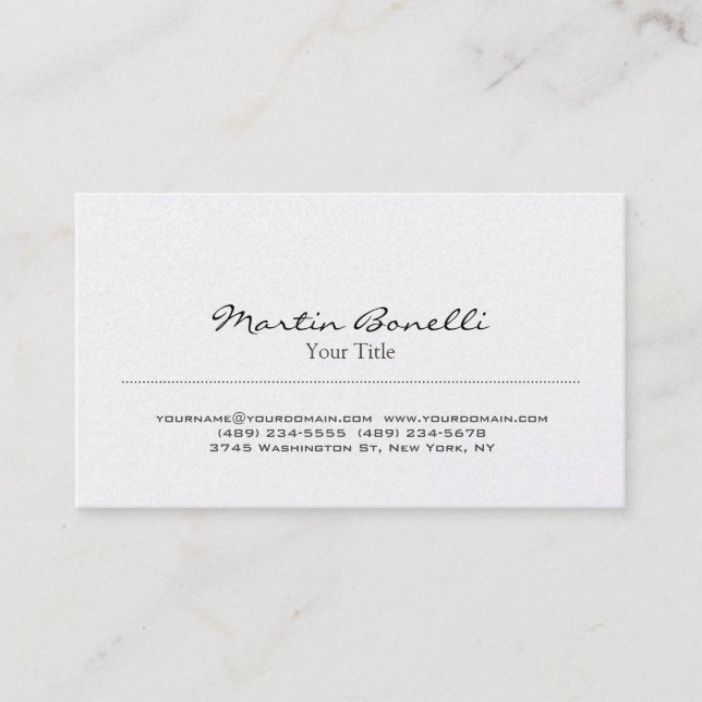 Visita Tarjeta de presentación de estilo con guión modern (Anverso)