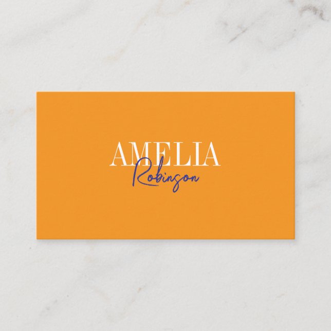 Visita Tarjeta de presentación de estilo naranja Moda con (Anverso)