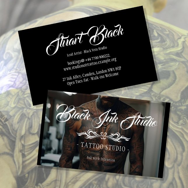 Visita Tarjeta de Presentación de Estudio de Tatuajes | P (Subido por el creador)