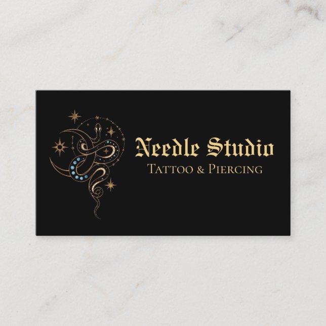 Visita Tarjeta de Presentación de Estudio de Tatuajes Per (Anverso)