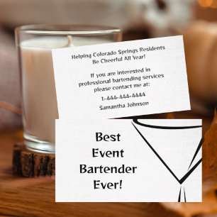 Visita Tarjeta de presentación de eventos Bartender de as