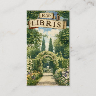 Visita Tarjeta de presentación de Ex Libris de jardín vin