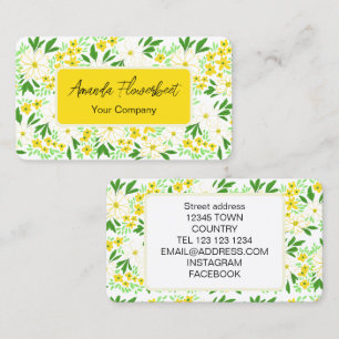 Visita Tarjeta de presentación de flores coloridas
