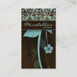 Visita Tarjeta de presentación de Flores Damask Blue Brow