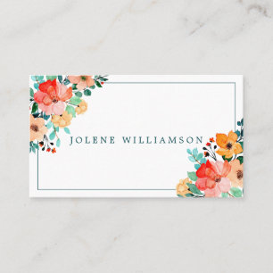 Visita Tarjeta de presentación de flores de verano de col