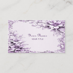 Visita Tarjeta de presentación de flores moradas elegante