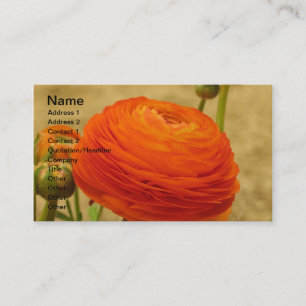 Visita Tarjeta de presentación de flores naranja