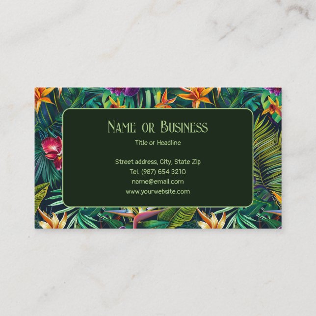 Visita Tarjeta de presentación de flores tropicales (Anverso)