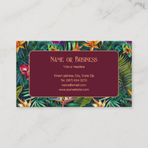 Visita Tarjeta de presentación de flores tropicales