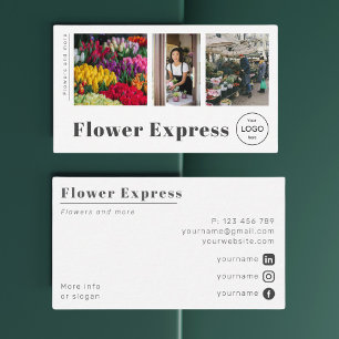 Visita Tarjeta de presentación de floristería mercado de 