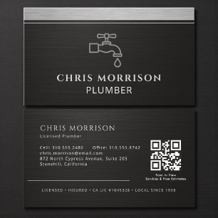 Visita Tarjeta de presentación de fontanero con código QR