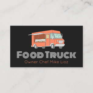 Visita Tarjeta de presentación de Food Truck Black & Whit