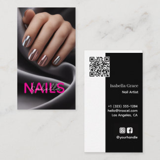 Visita Tarjeta de presentación de foto de artista de uñas