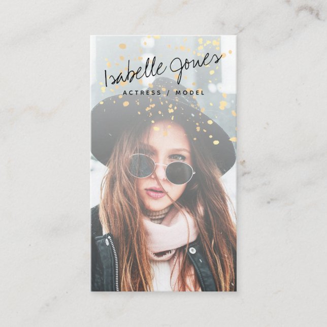 Visita Tarjeta de presentación de foto rosa de cantante m (Anverso)