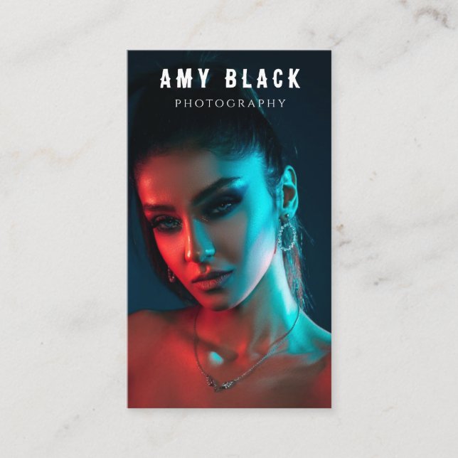 Visita Tarjeta de presentación de fotografía Chica mujer  (Anverso)