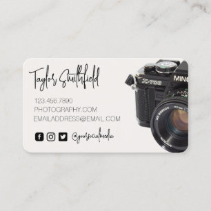 Visita Tarjeta de presentación de fotografía con cámara d