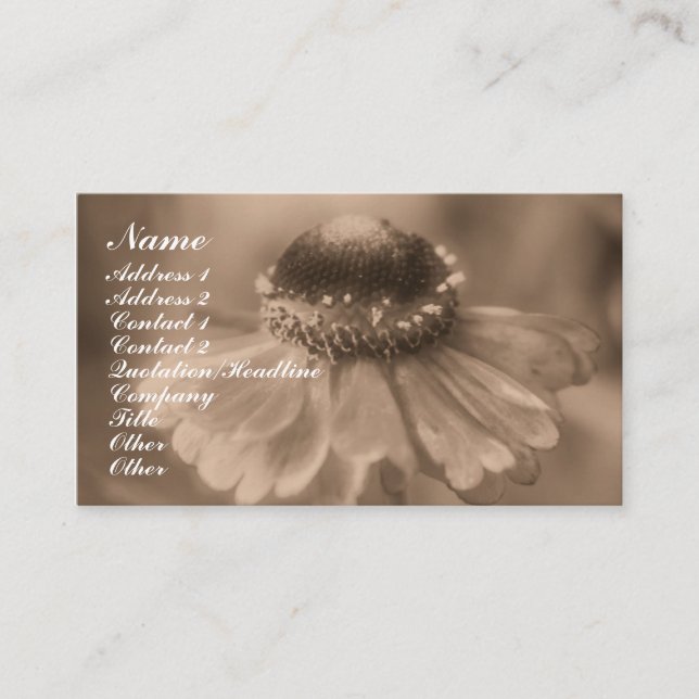 Visita Tarjeta de presentación de fotografía con flores S (Anverso)