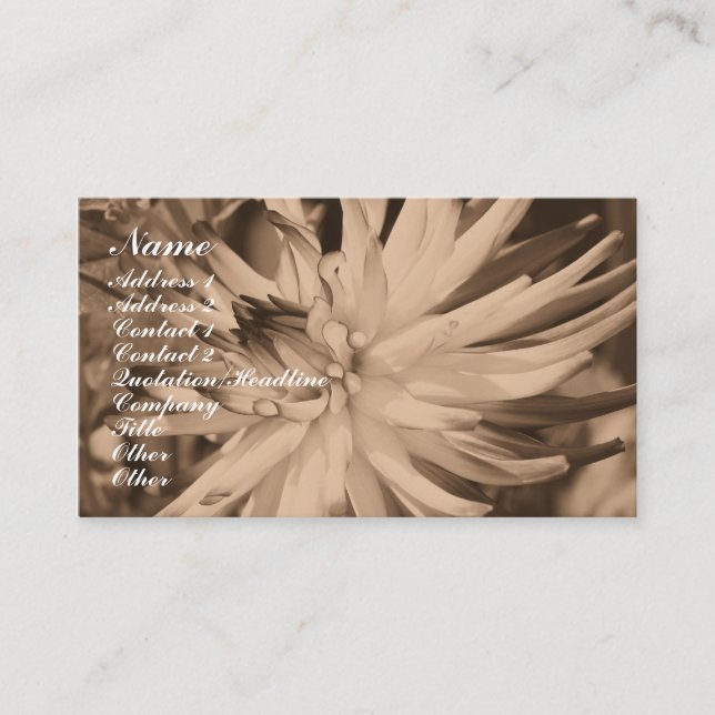 Visita Tarjeta de presentación de fotografía con flores S (Anverso)