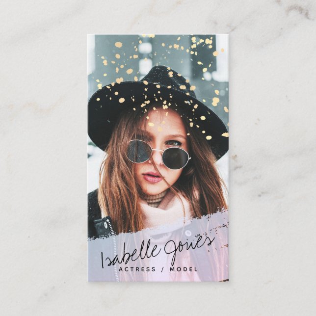 Visita Tarjeta de presentación de fotografía de bailarina (Anverso)