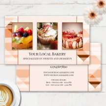 Tarjeta de presentación de fotografía de pastelerí